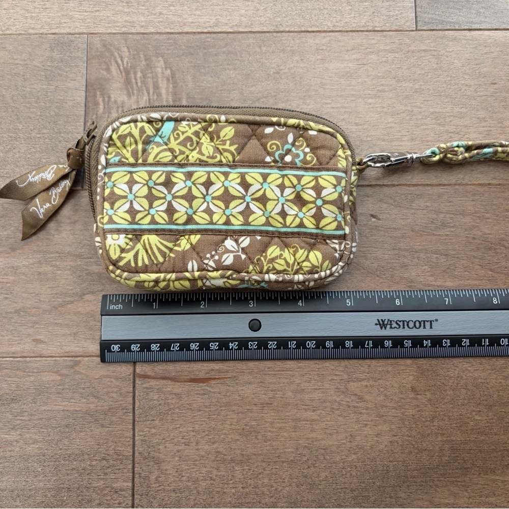 Vera Bradley Floral Brown and Yellow Wristlet - Picture 2 of 4